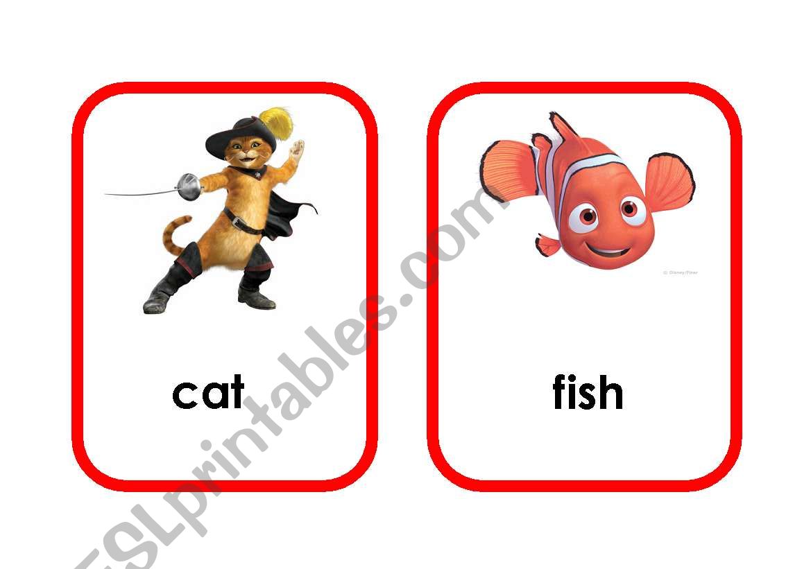 Cartoon animal flashcards (4/5)