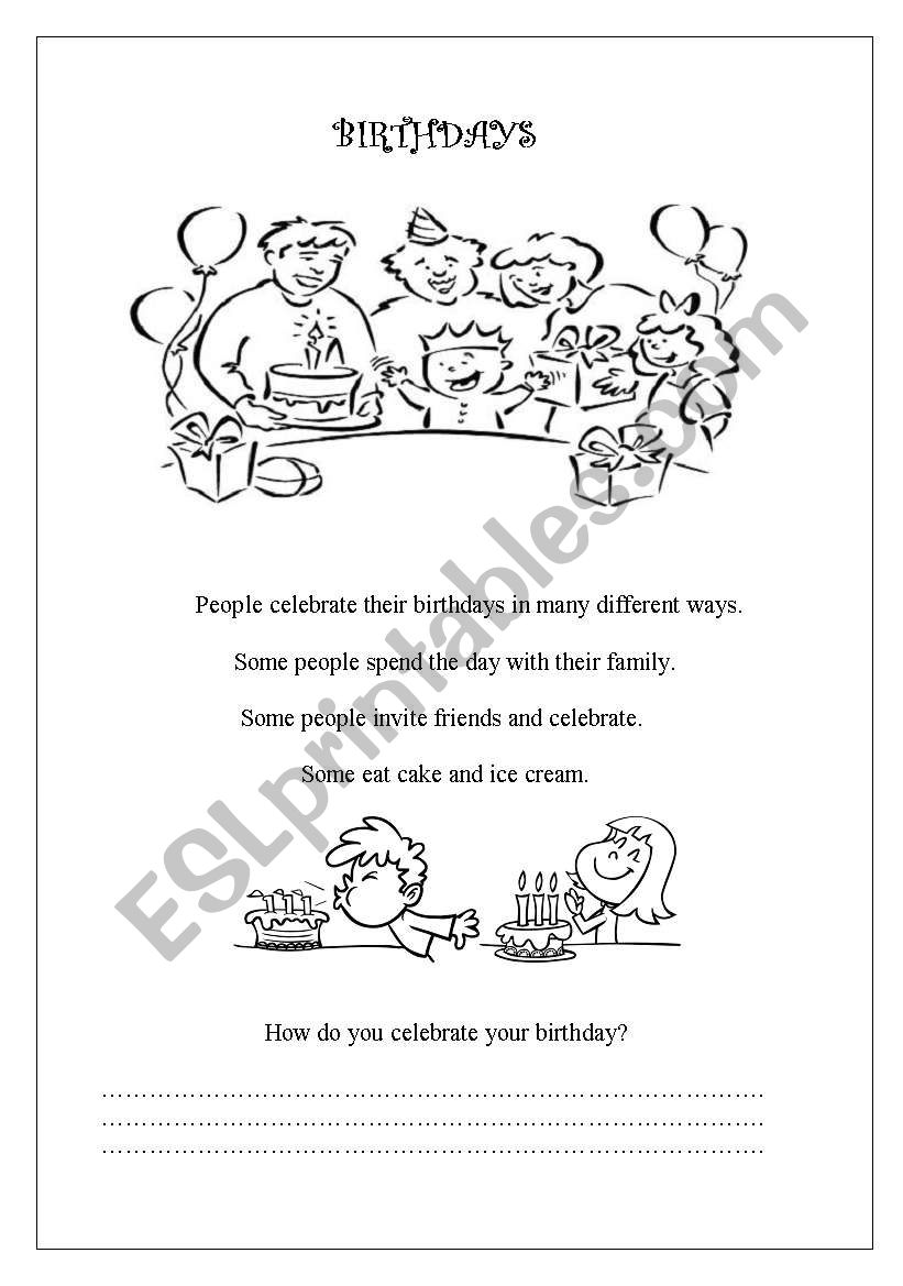 BIRTHDAYS worksheet