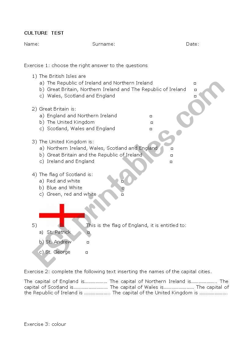 Culture test on the United Kingdom and the Union Jack