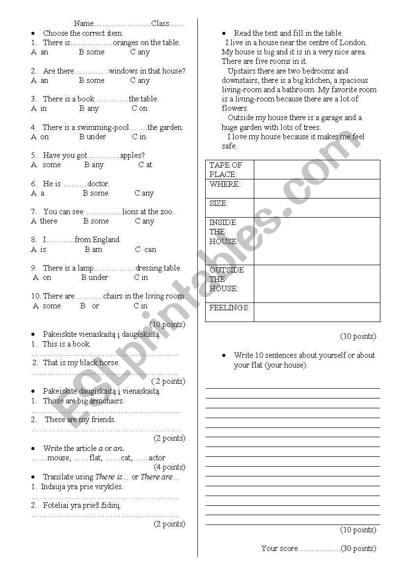 Revision worksheet