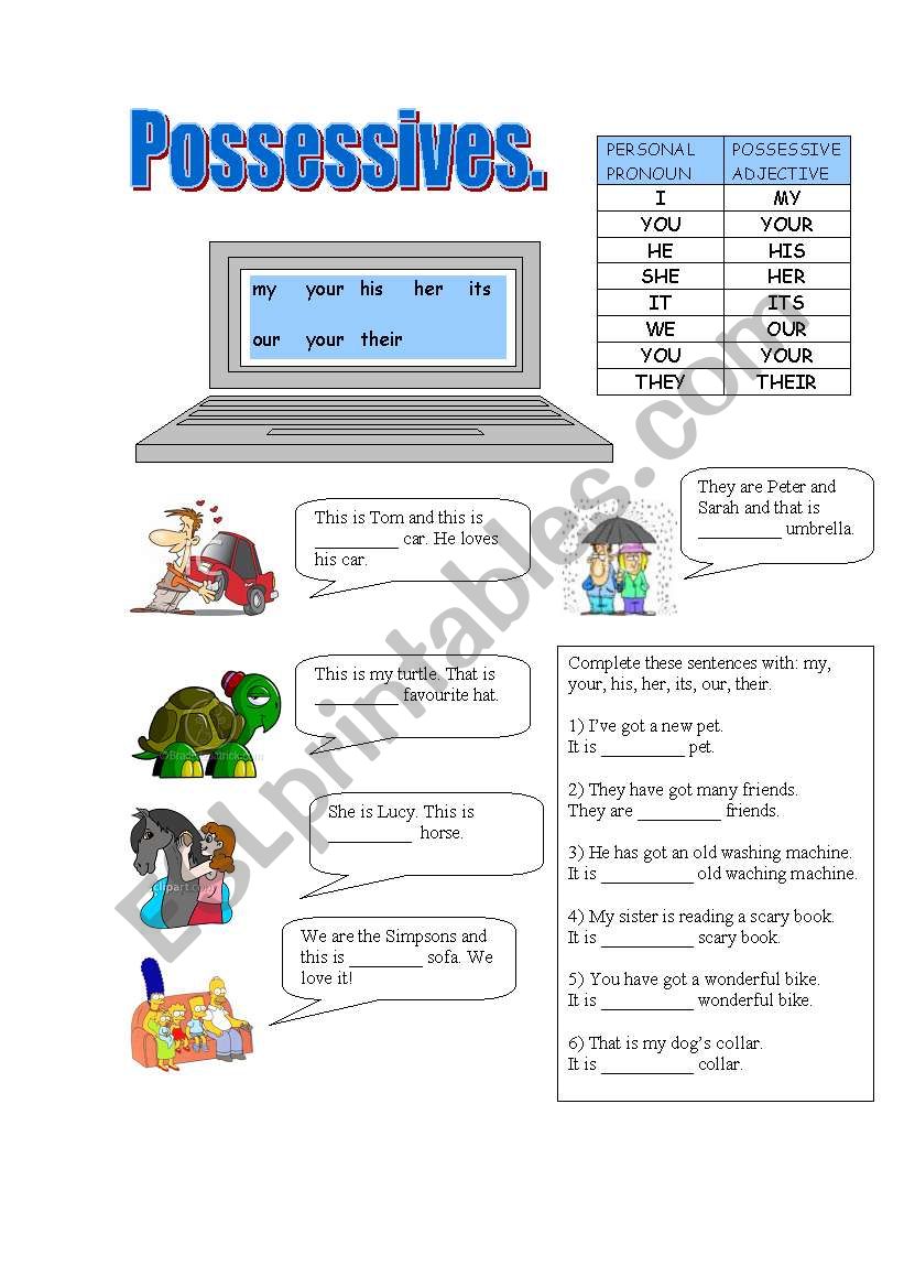 Possessive Adjectives worksheet