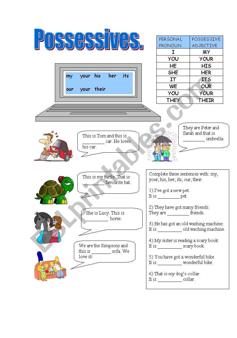 Possessive Adjectives worksheet