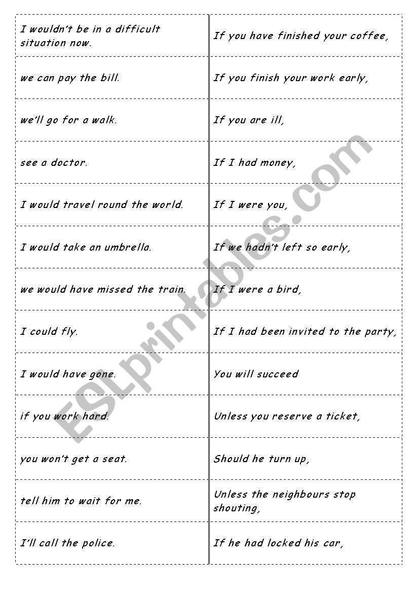 conditionals worksheet