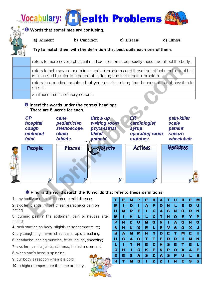 Health Problems worksheet