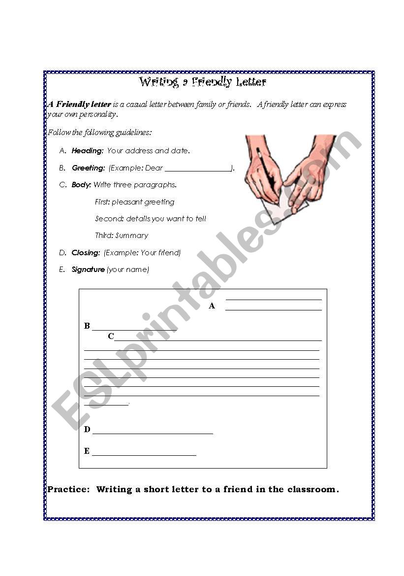 Friendly Letter worksheet