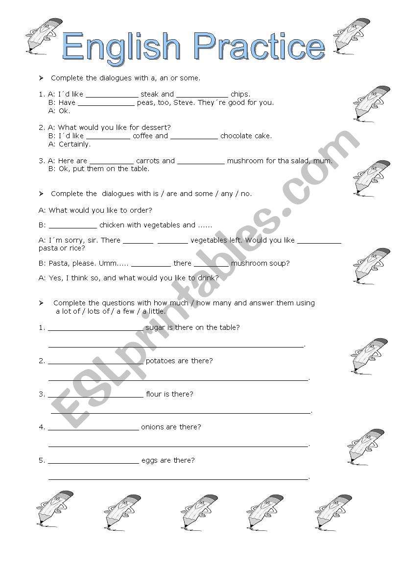 Countable and uncountables worksheet