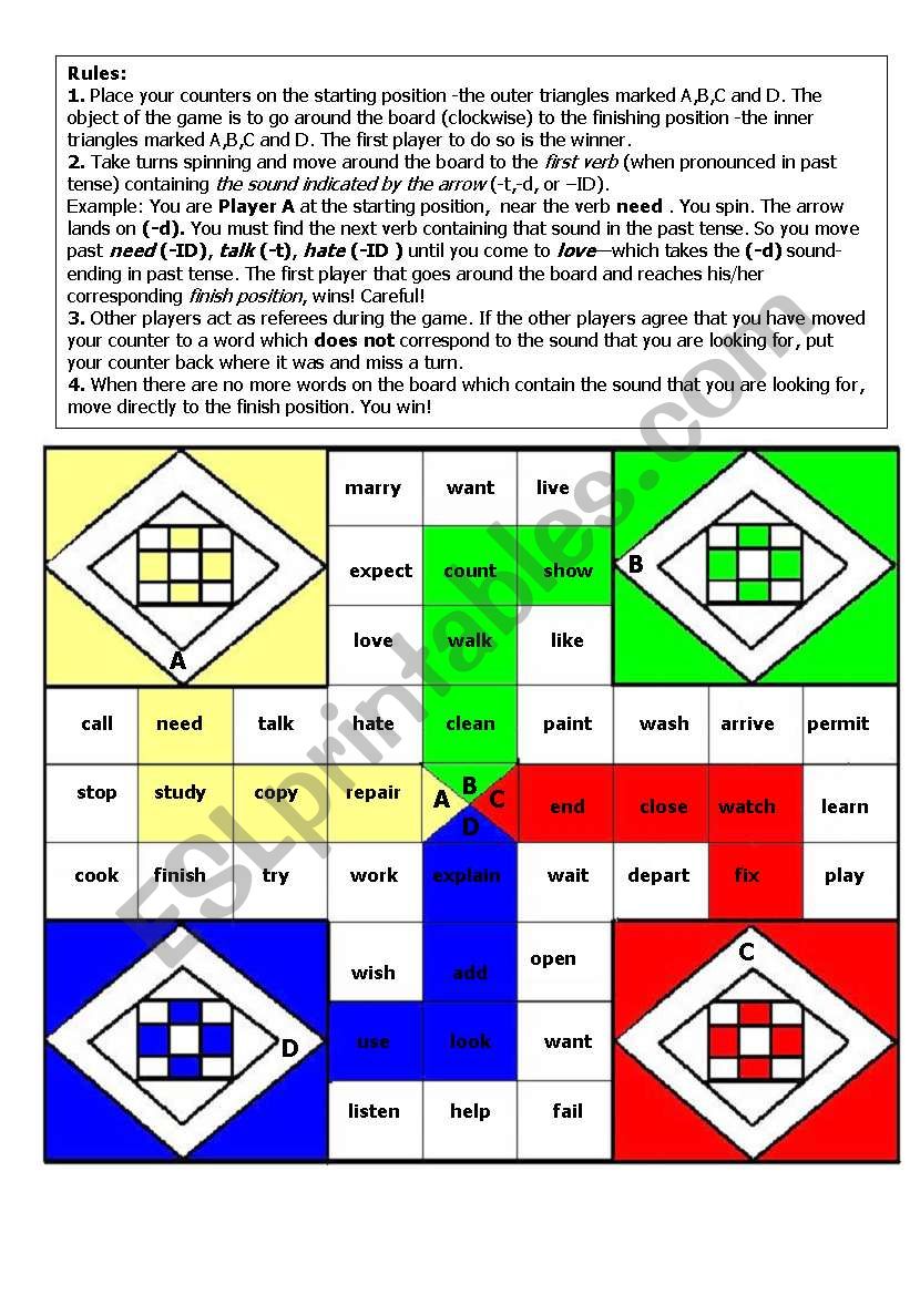 Past Tense Pronunciation LUDO Game 