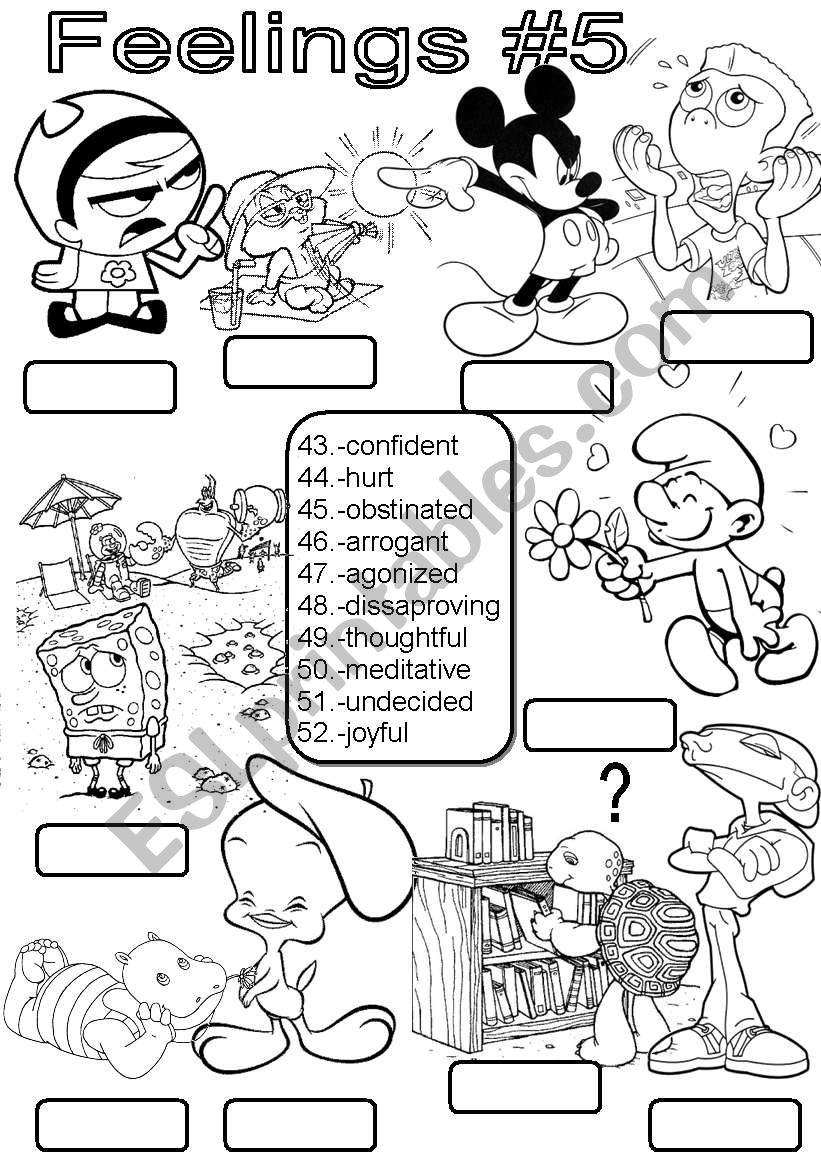 Feelings #5 worksheet