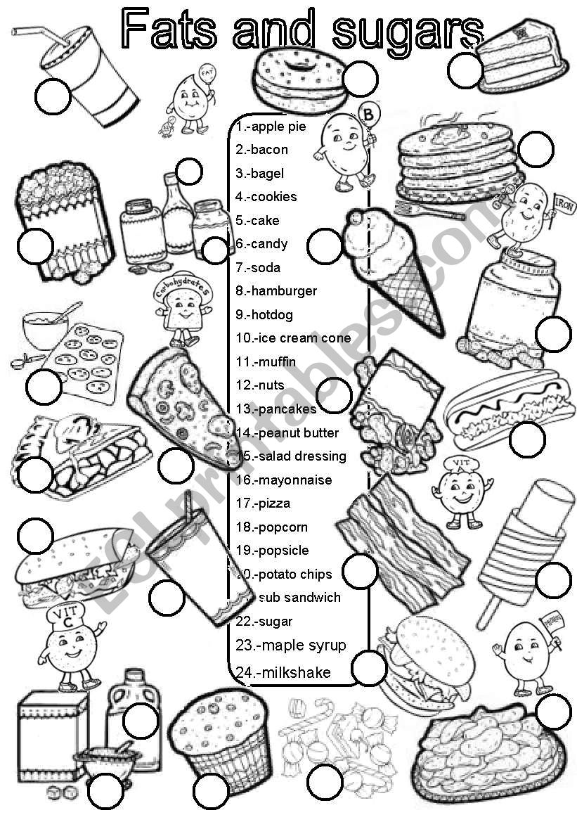 Fats and sugars worksheet