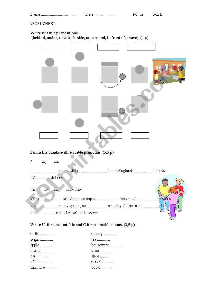 Exercises worksheet