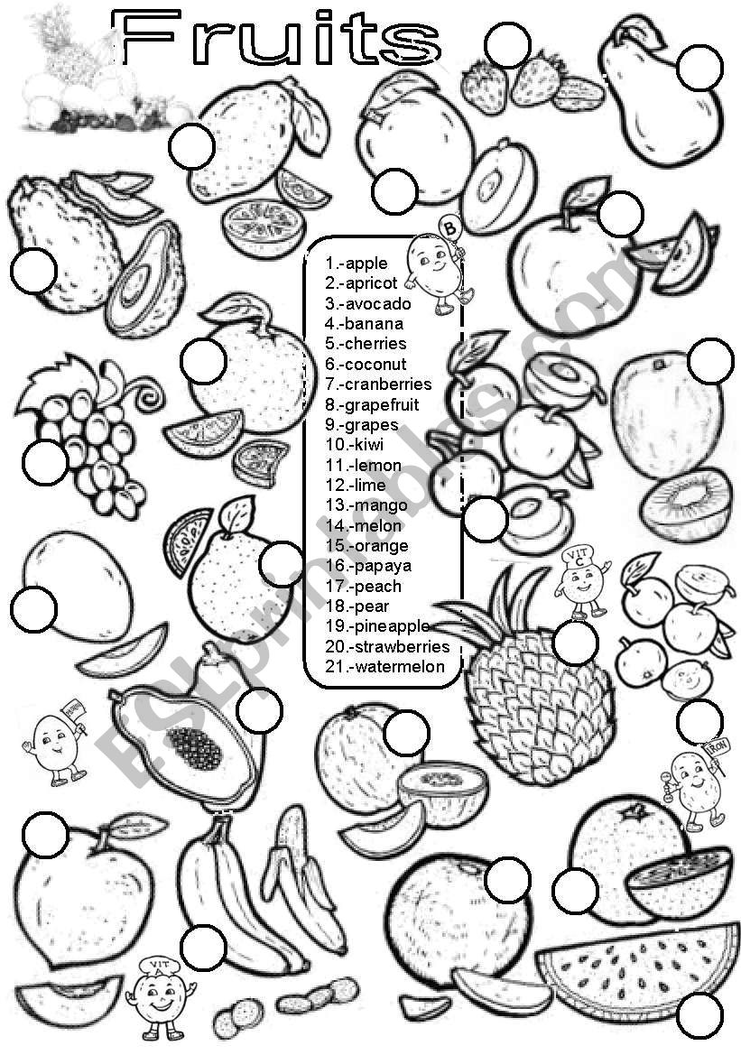 Fruits worksheet