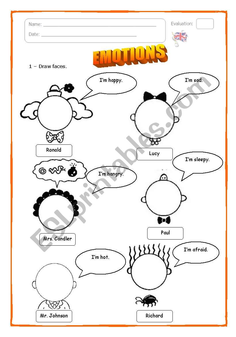 Emotions worksheet