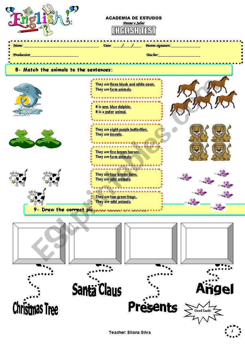 ELEMENTARY TEST -PART 4 OF 4 worksheet