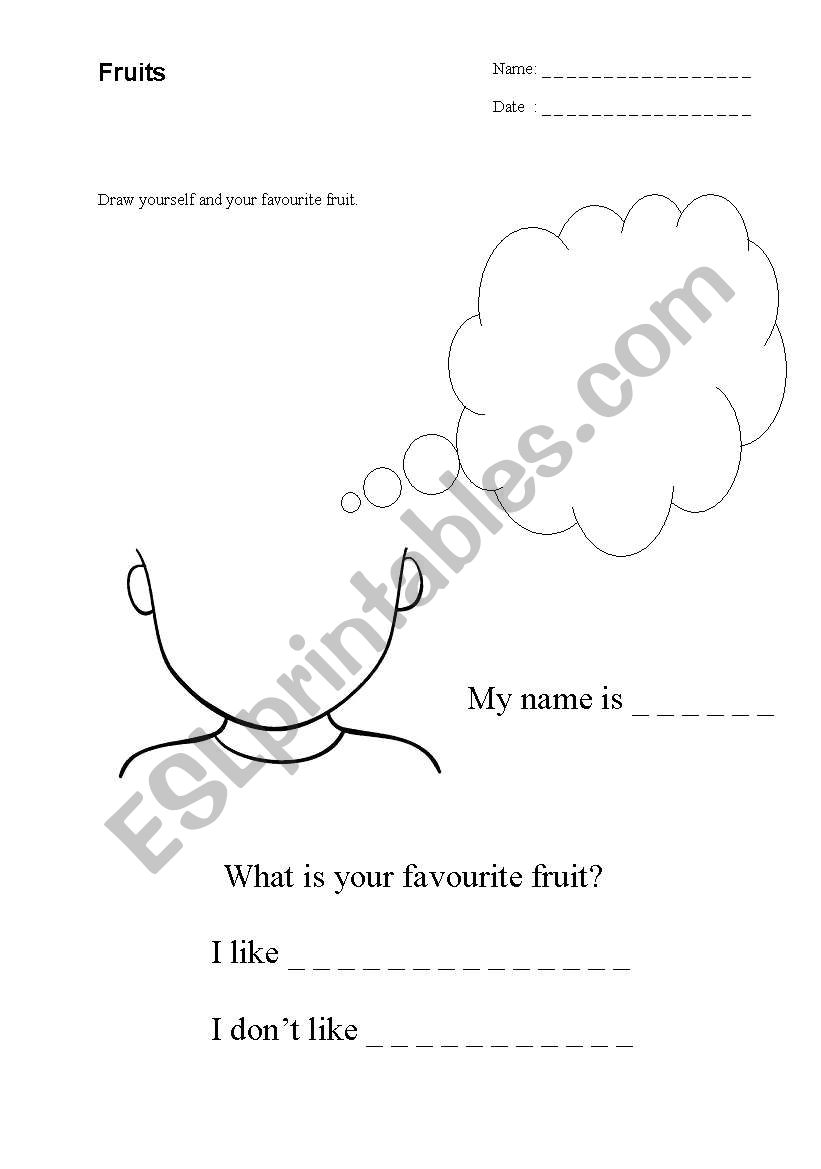 Favourite fruit worksheet