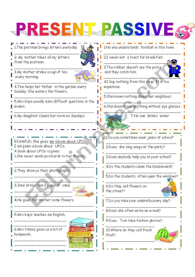 PRESENT PASSIVE worksheet