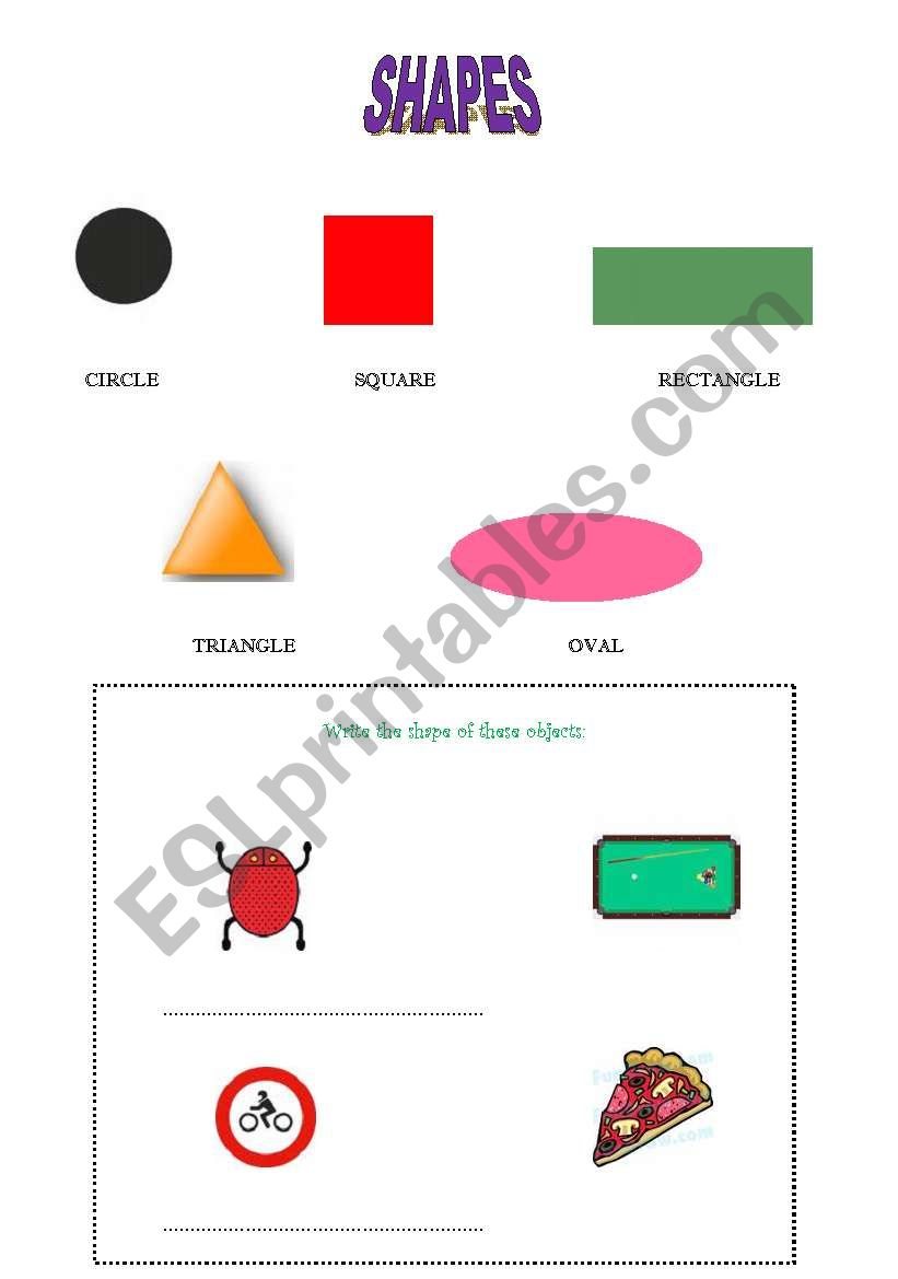 SHAPES worksheet