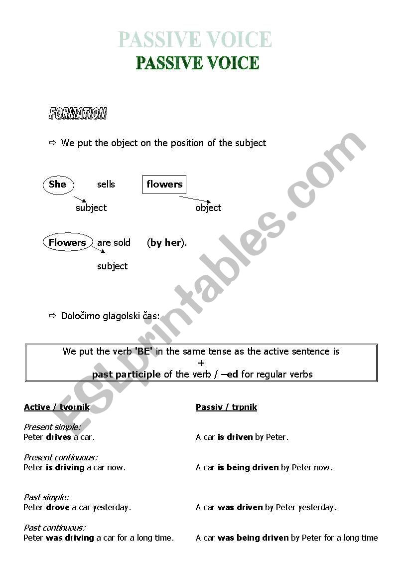 Passive worksheet