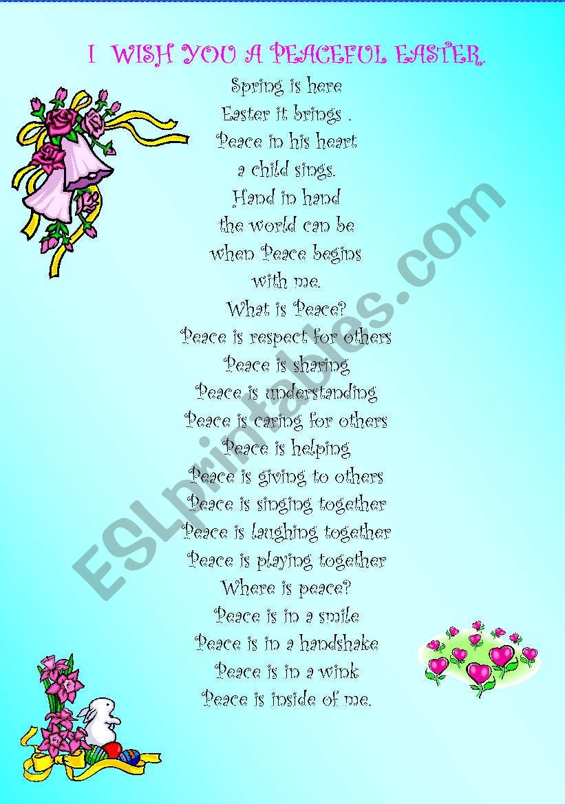 An Easter poem worksheet