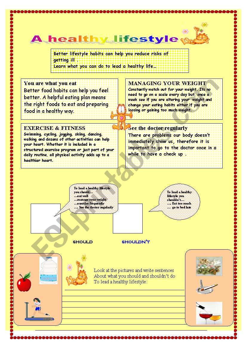 a healthy lifestyle worksheet