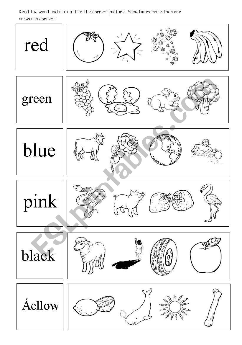 read and match worksheet