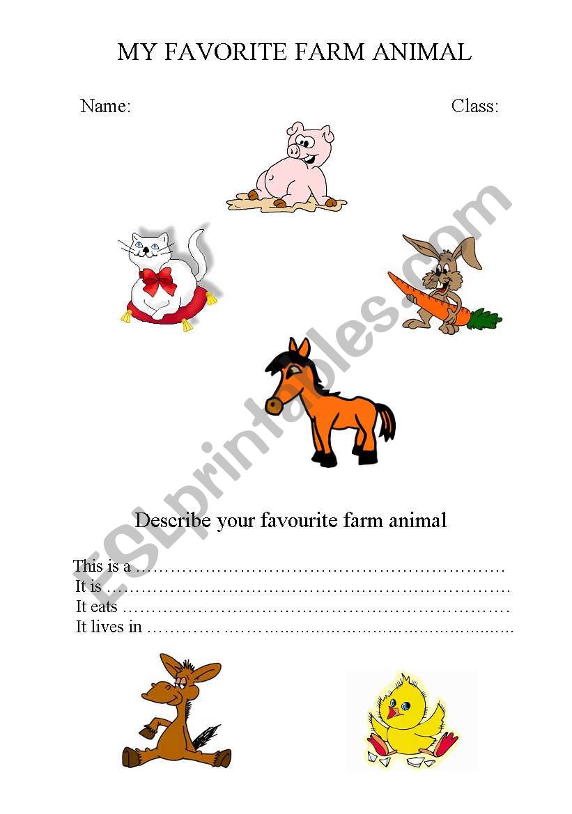 FARM ANIMALS worksheet