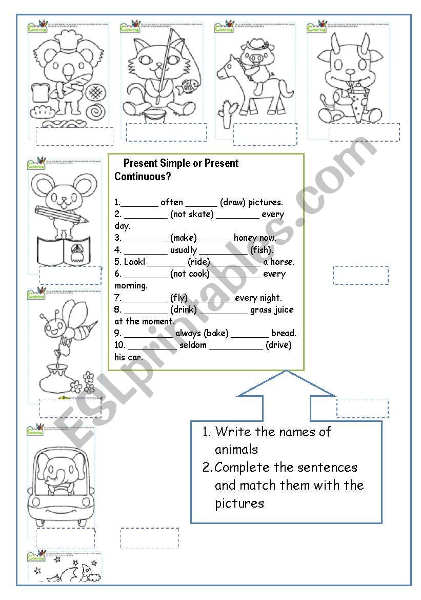 Animals: present simple or present continuous