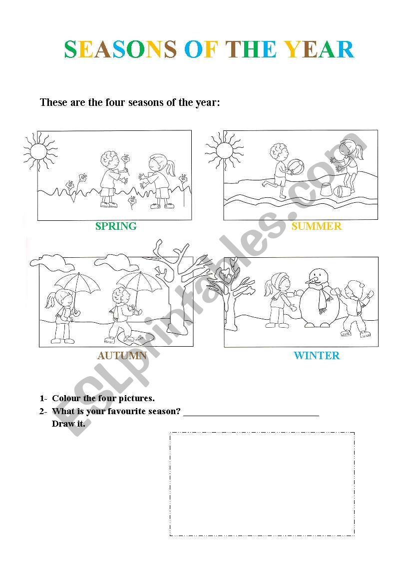 Seasons of the year worksheet