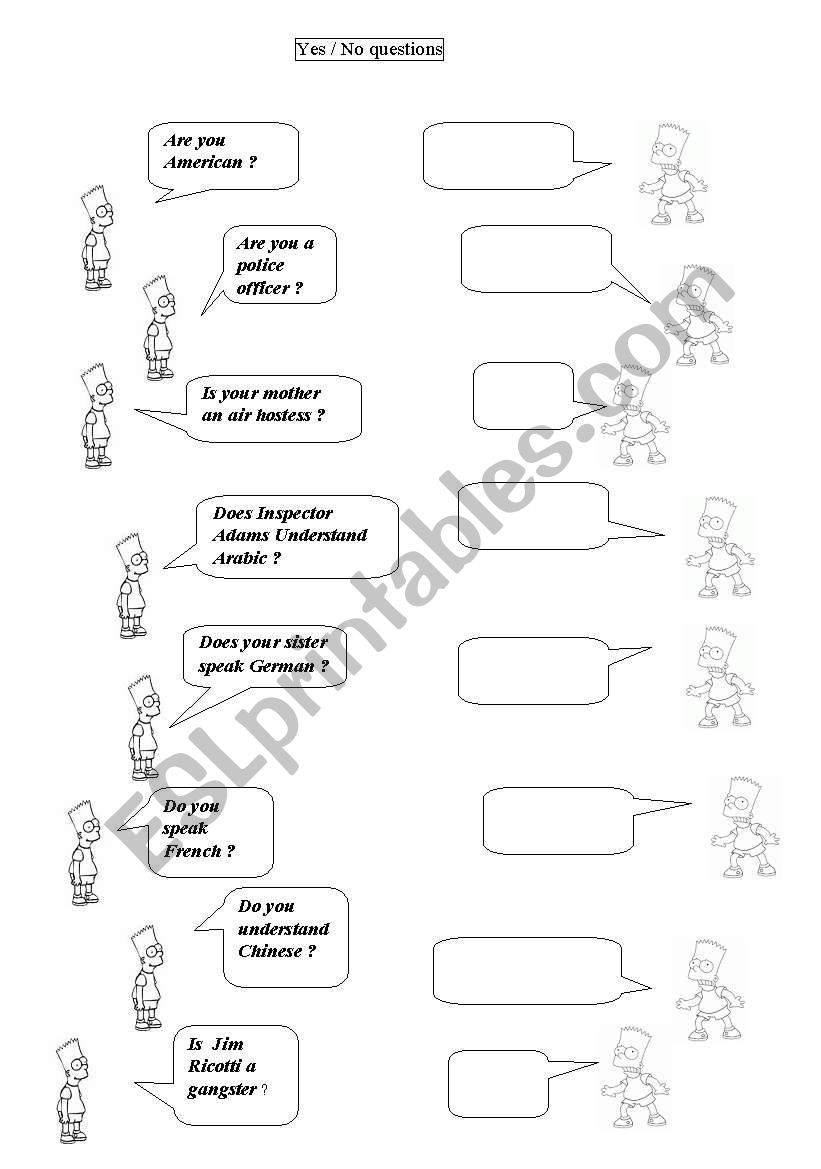yes/no questions worksheet
