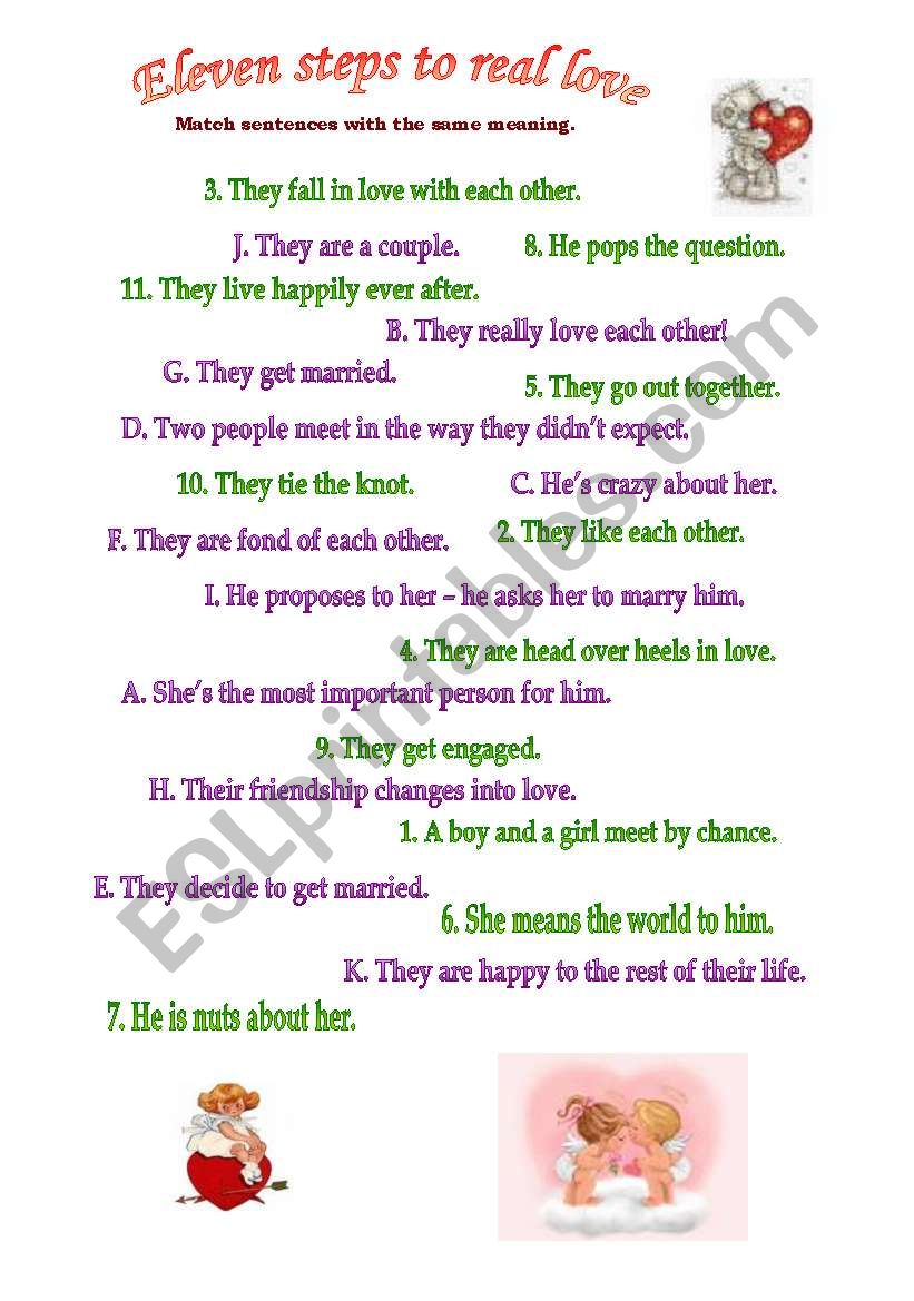 11 steps to real love worksheet