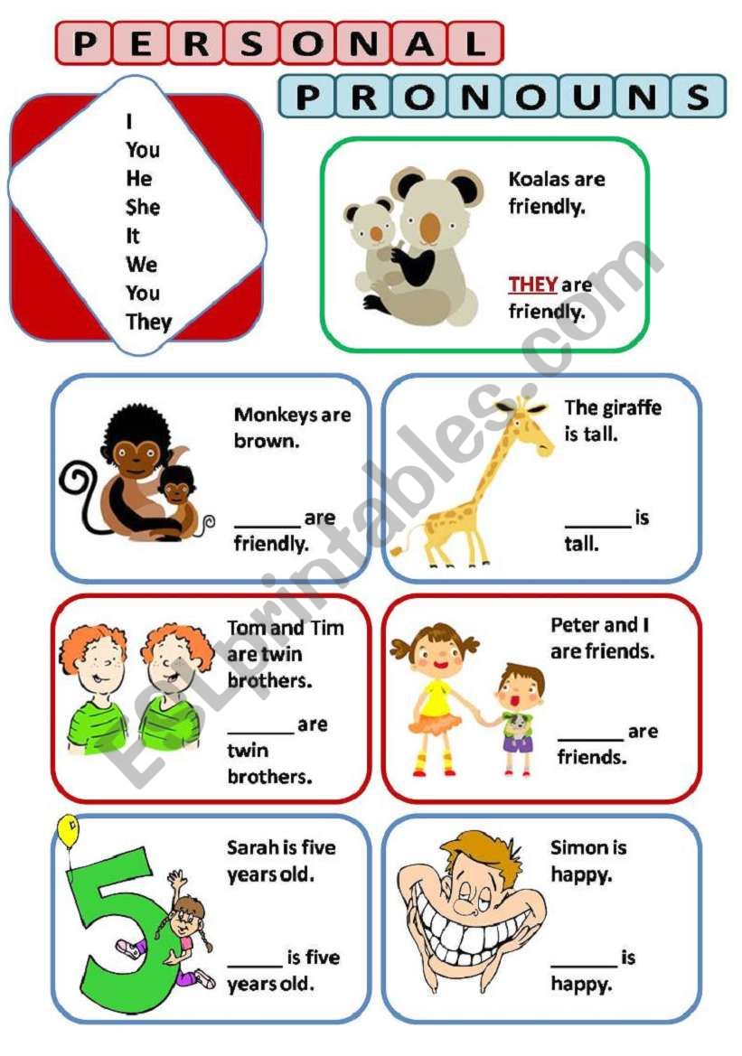 PERSONAL PRONOUNS worksheet