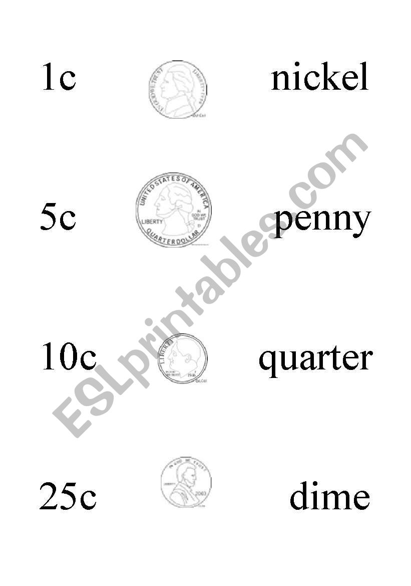 American Coins worksheet