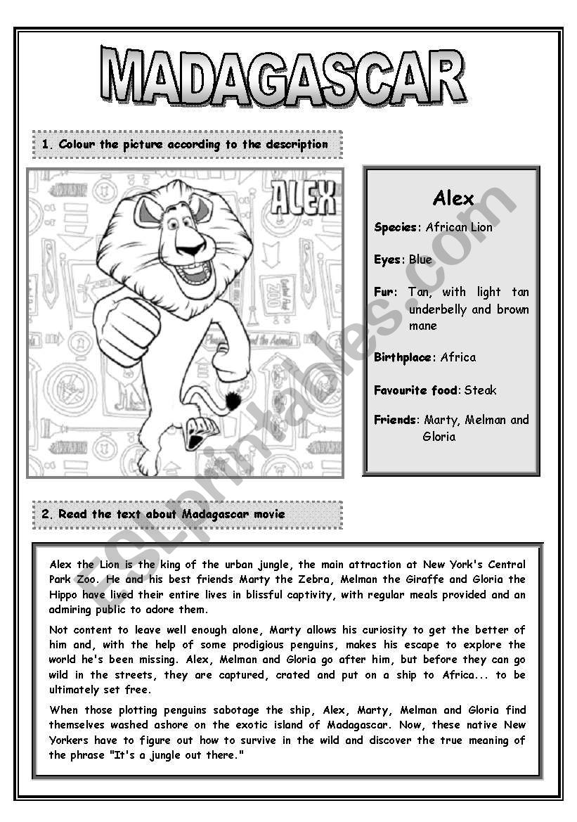 MADAGASCAR - PART 1 (3 pages) worksheet