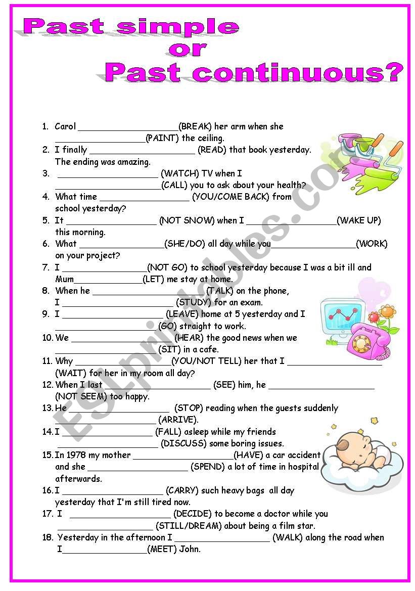 Past simple & Past continuous worksheet