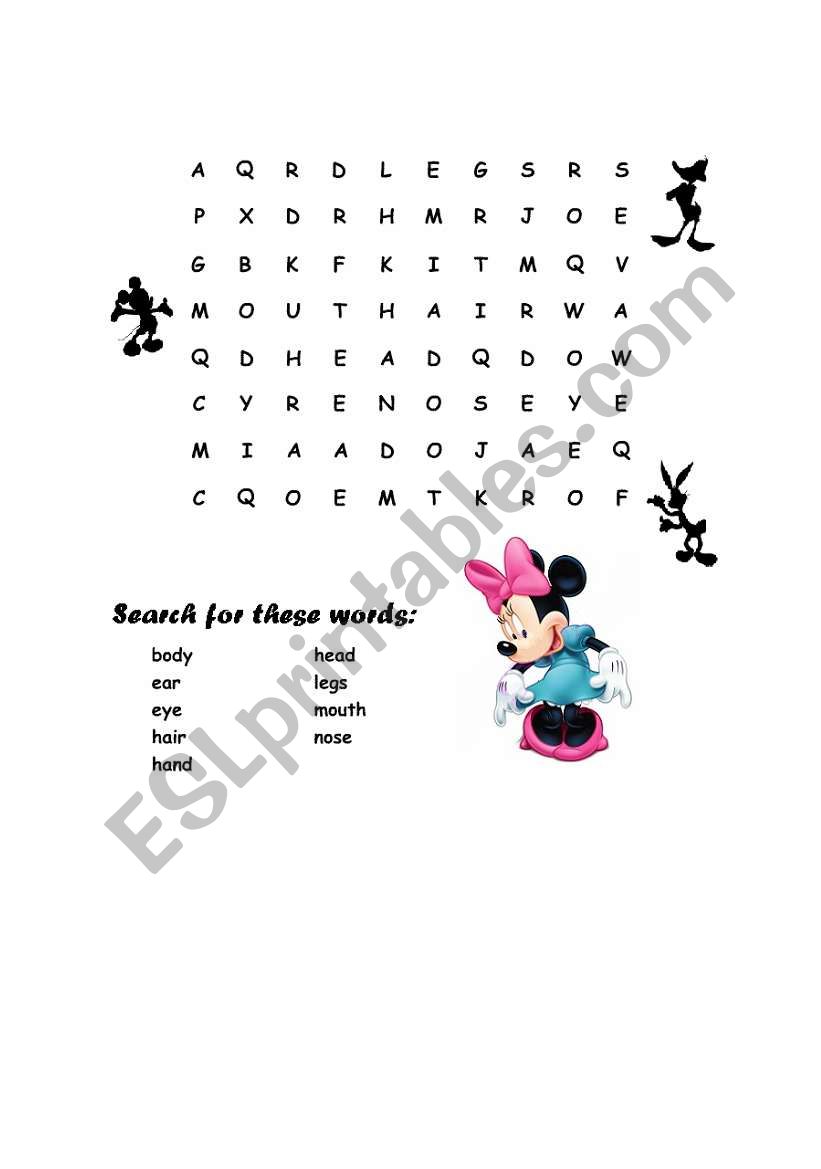 BODY PARTS worksheet