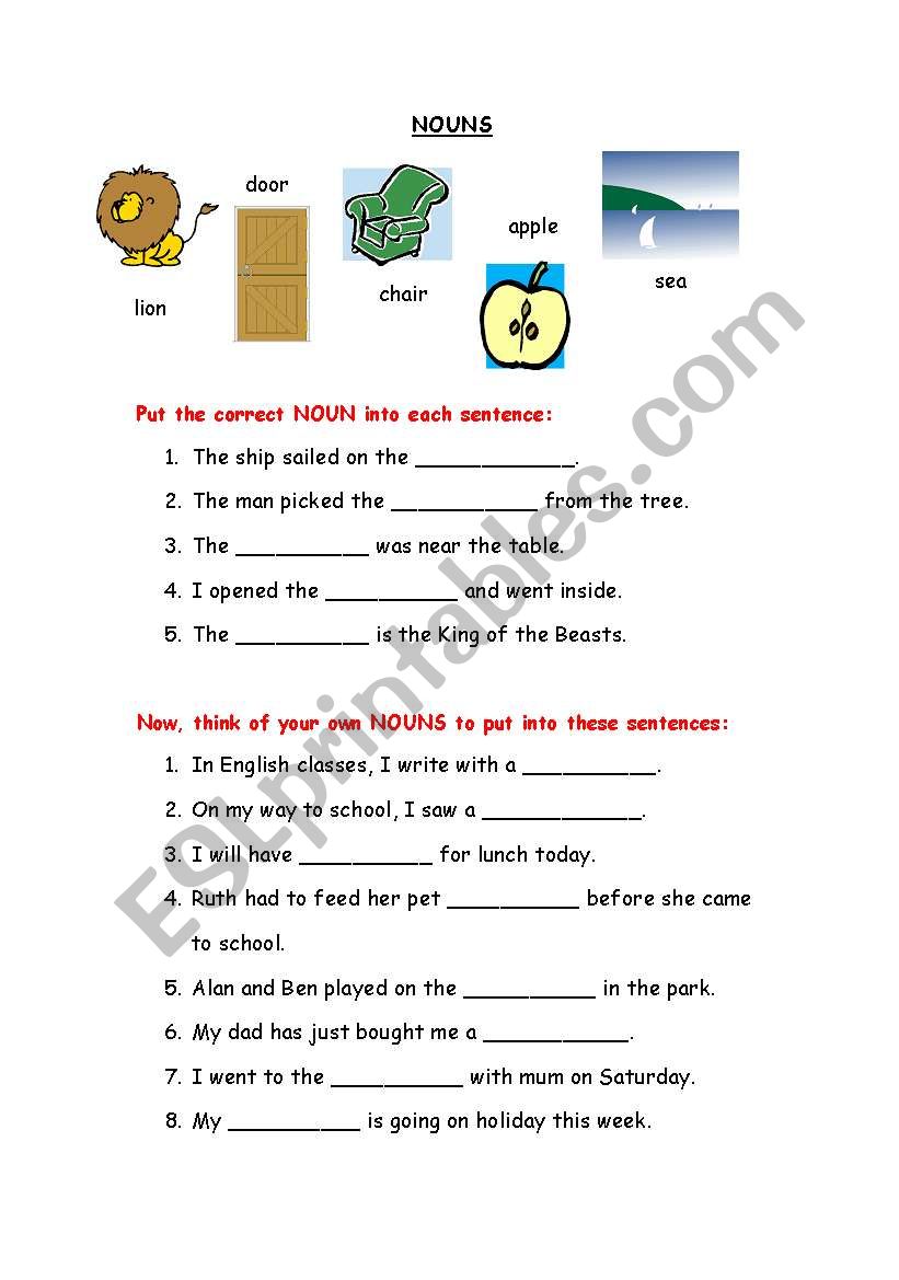 adjectives worksheet