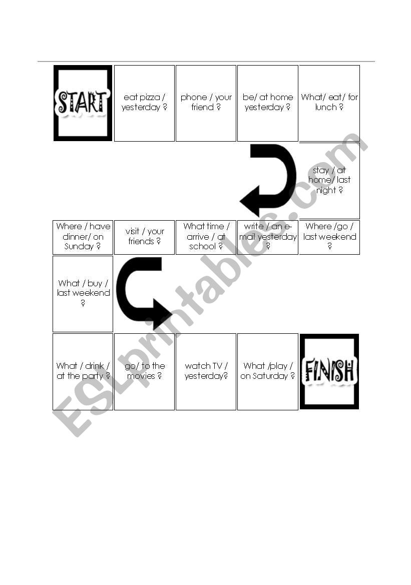 PAST SIMPLE BOARDGAME worksheet