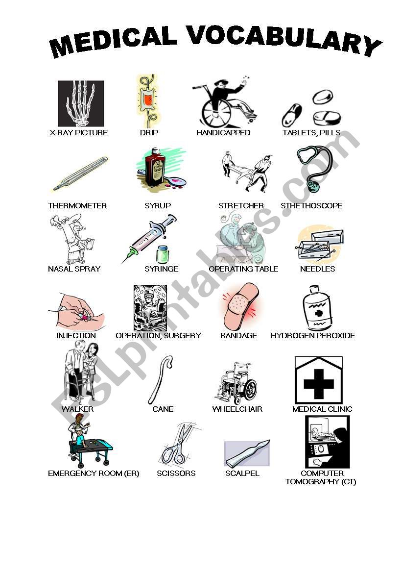 MEDICAL VOCABULARY worksheet