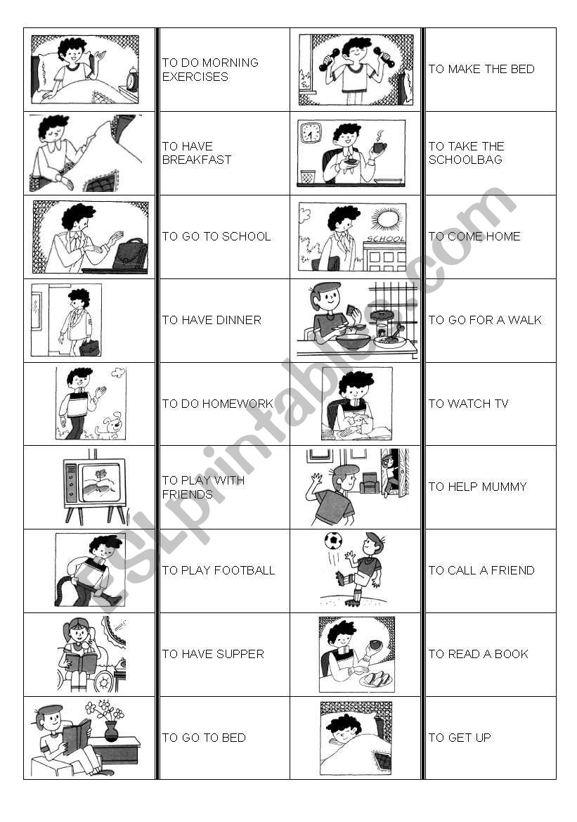 daily routine dominoes worksheet