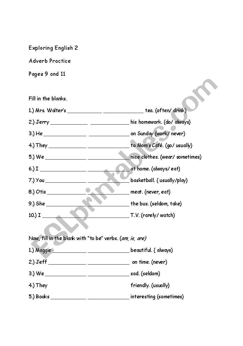 Adverbs and Simple Present tense