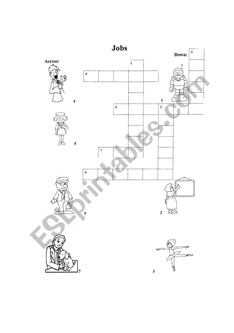 Crosswords Jobs worksheet