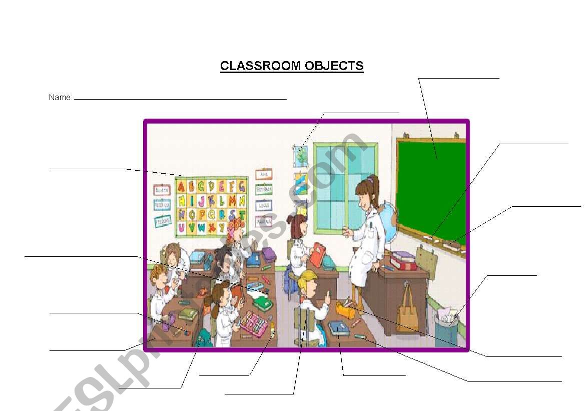 classroom objects worksheet