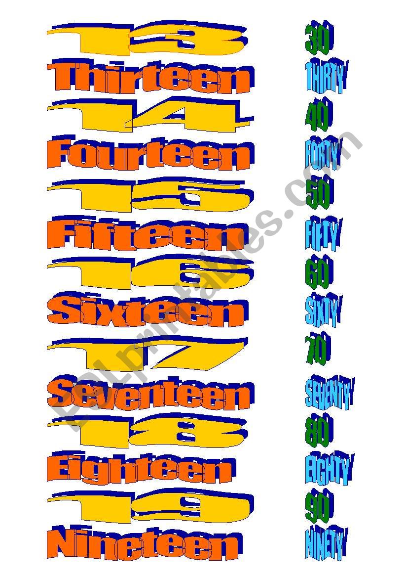 LEARN 2 PRONOUNCE NUMBERS worksheet