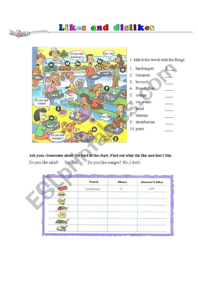 Do you like...? worksheet