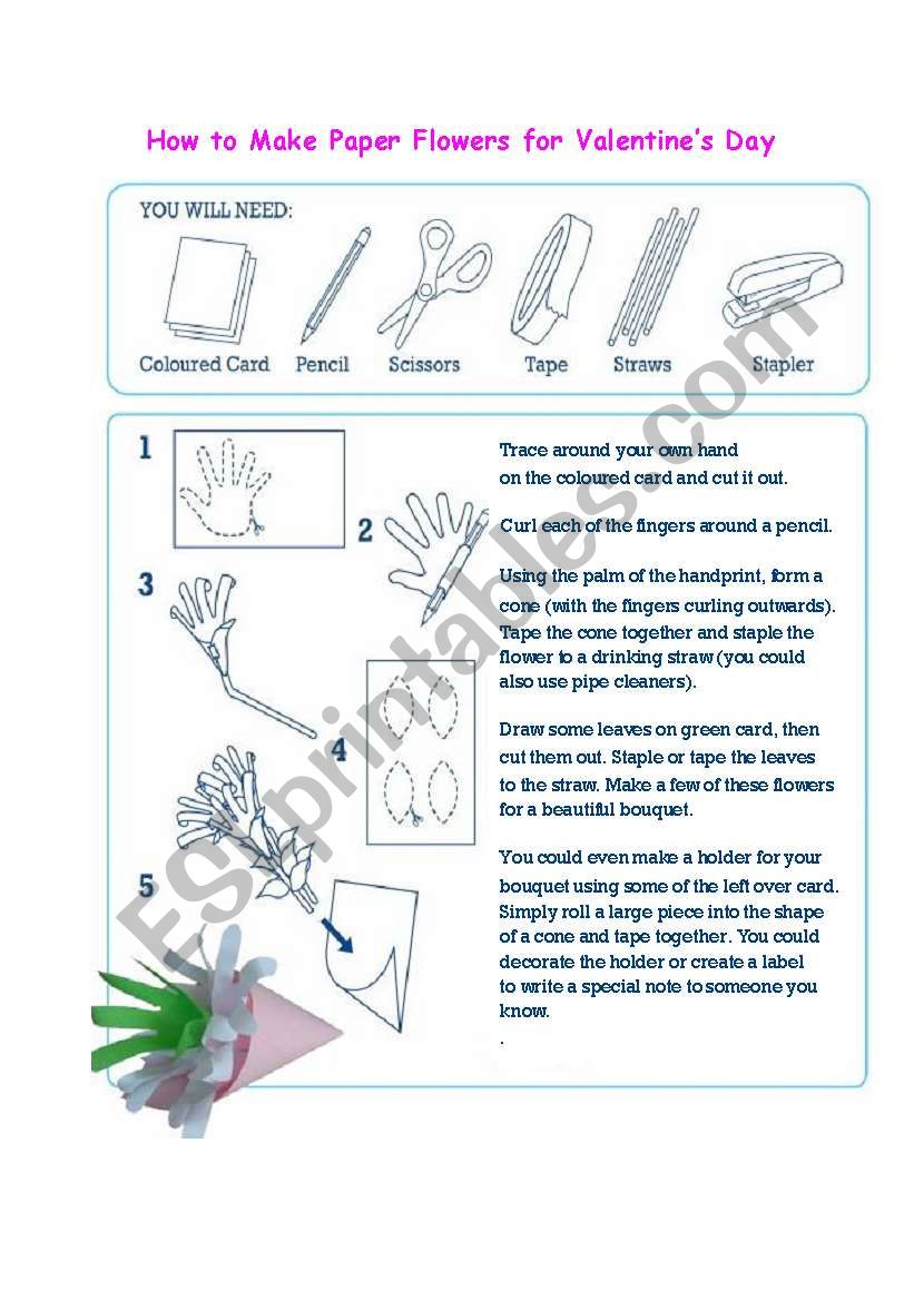 Make your own Valentines day flower