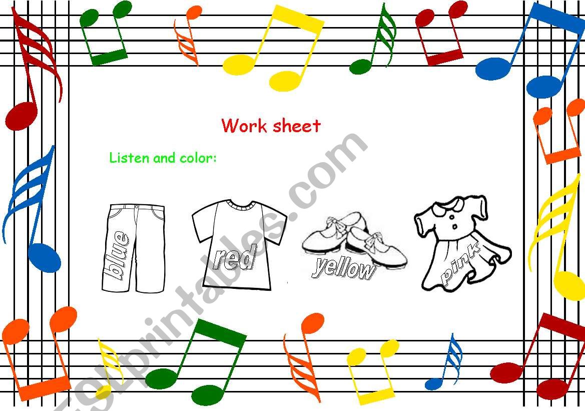 listen and colour worksheet