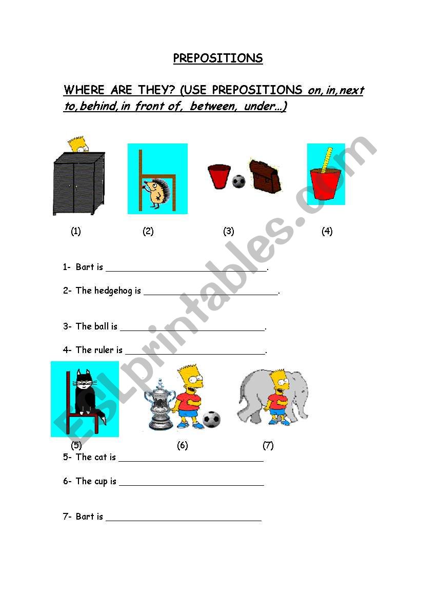 PREPOSITIONS worksheet