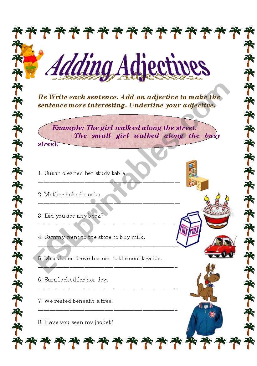 Adding Adjectives worksheet