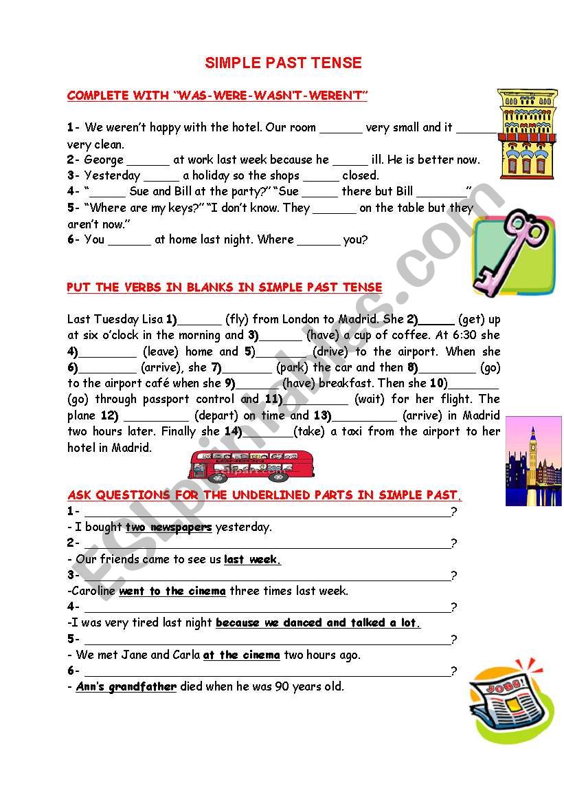 SIMPLE PAST TENSE worksheet