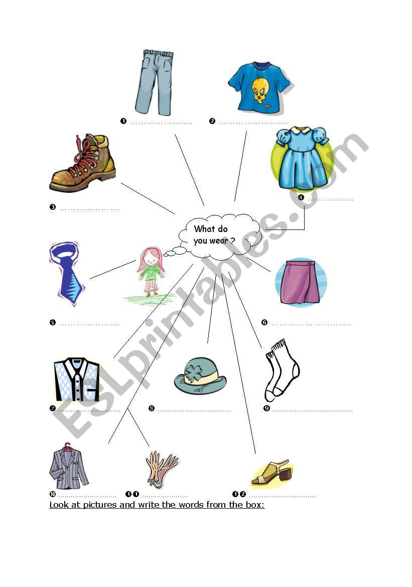 what do you wear? worksheet