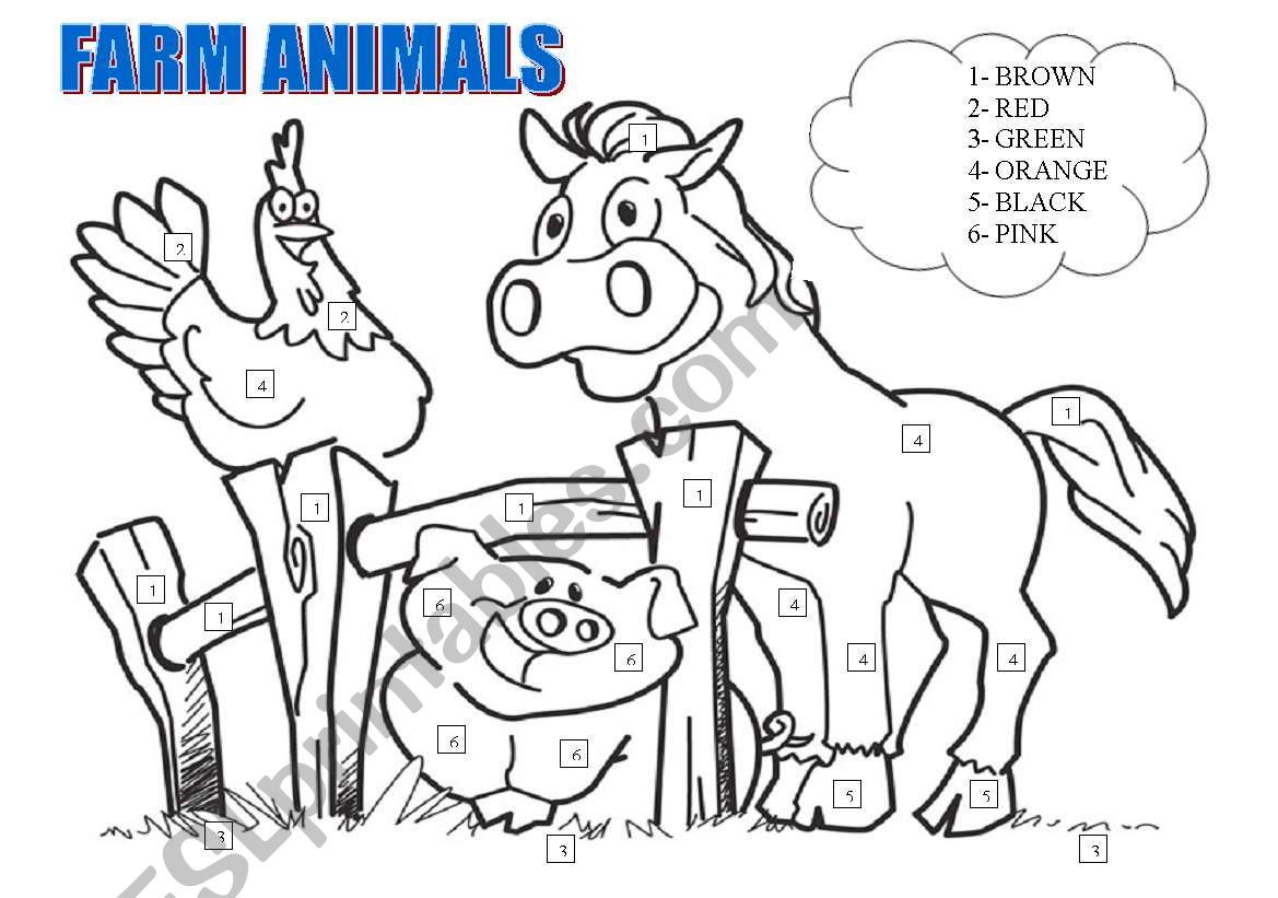 Farm animals worksheet